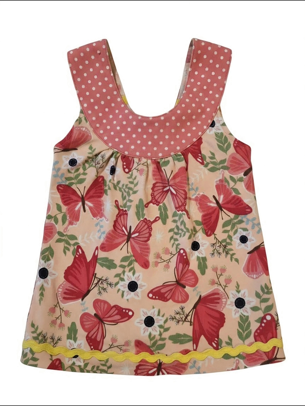 Matilda Jane Pink & Coral Butterfly Sleeveless Top 6-12m